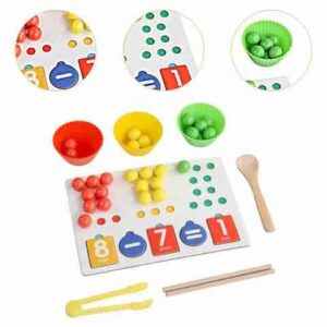 JUEGO DE MESA MATEMÁTICO BOLITAS MADERA