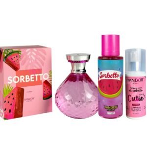 Combo Perfume Inspirado en Sorbetto Rosso de Escada + Splash Sorbetto + Perfume del Cabello Cutie
