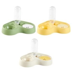 COMEDERO MASCOTA DOBLE CON TERMO Y PUSH UP