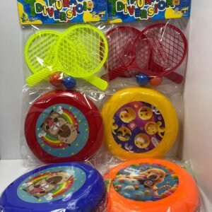 KIT FRISBY + RAQUETA NEON PEQUEÑA