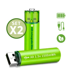 PILA RECARGABLE AA X2 CON PUERTO