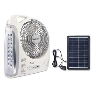 VENTILADOR RECARGABLE 8 PG PANEL SOLAR + LAMPARA