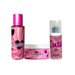Kit de Splash y Mantequilla Corporal con Escarcha de Bombón + Perfume del Cabello (Bombón, Cutie)